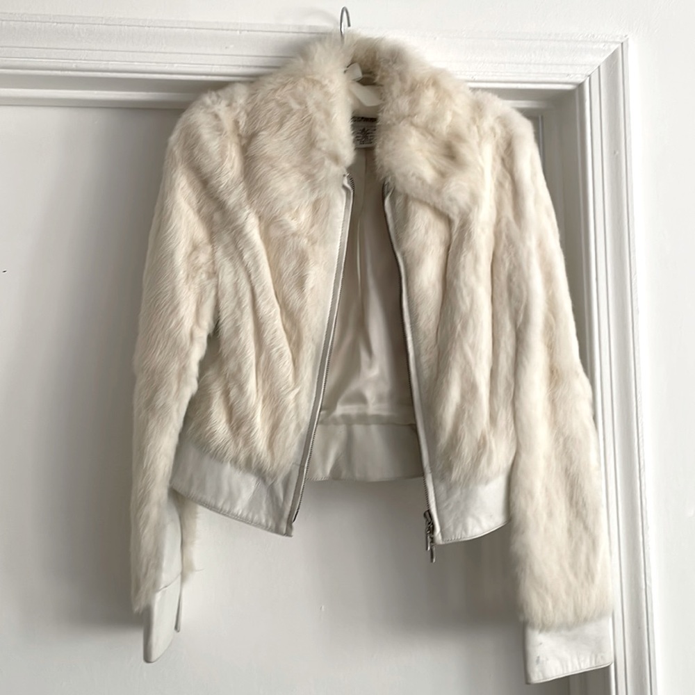 Armani leather and rabbit fur jacket
